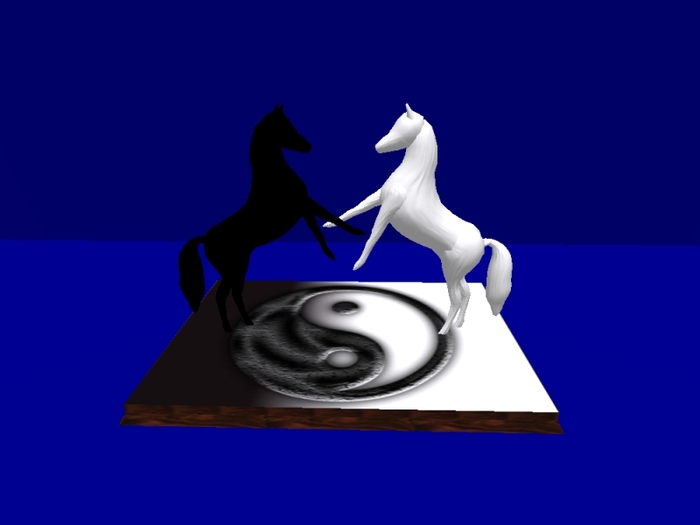 HORSES REARING YING YANG