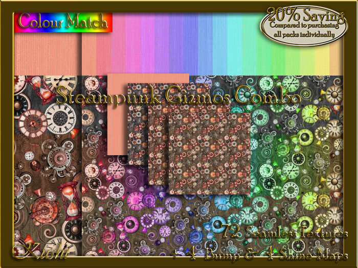 Steampunk Gizmos Combo Seamless Texture Bundle