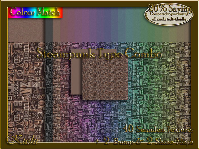 Steampunk Type Combo Seamless Texture Bundle