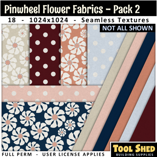 Tool Shed - Pinwheel Flower Fabrics - Pack 2