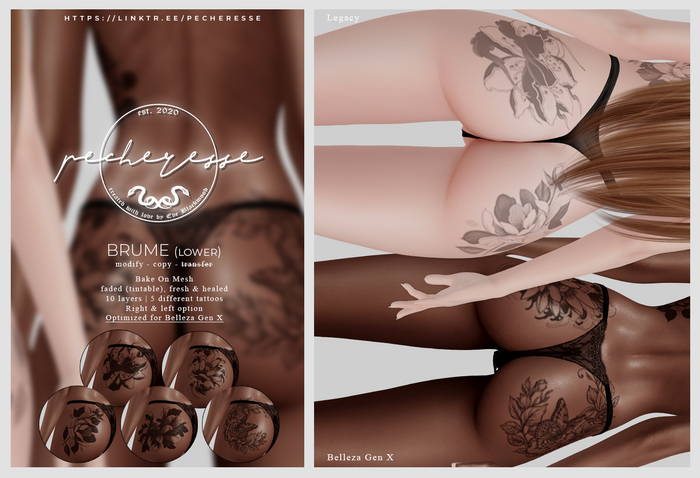 pecheresse. brume tattoo (lower edition)