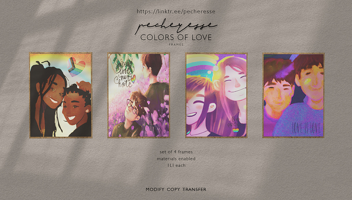 pecheresse. colors of love frames