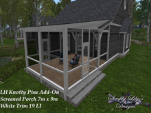 LH Ranch - Knotty Pine/Knotty View Screen Back Porch Ext. White Trim ~SLD MESH~