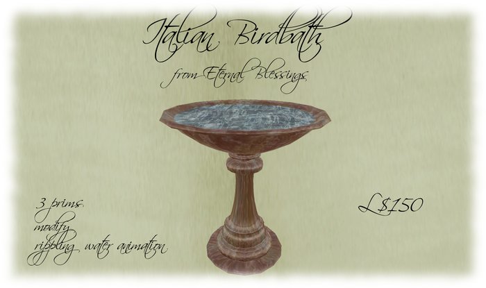 Eternal Blessings Italian Birdbath (boxed)