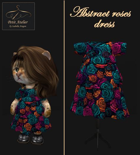 Abstract roses dress
