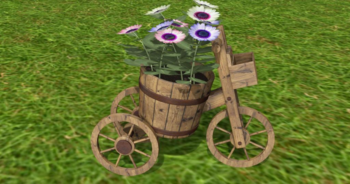 Spanish Daisies Garden Bike with bee