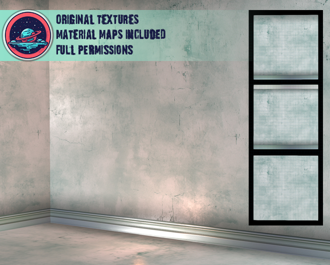 ::T:: Materials Texture: Distressed Pastel Wall 1a-c (Bayou Blue) (10% off)