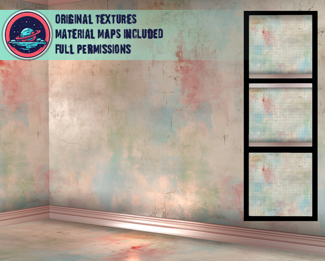 ::T:: Materials Texture: Distressed Pastel Wall 1a-c (Painted) (10% off)