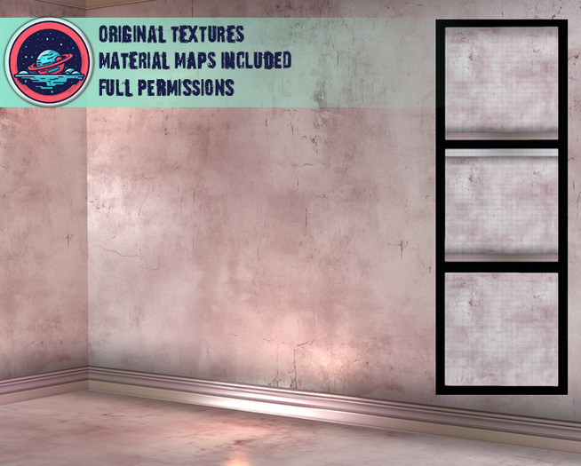 ::T:: Materials Texture: Distressed Pastel Wall 1a-c (Rose Pink) (10% off)
