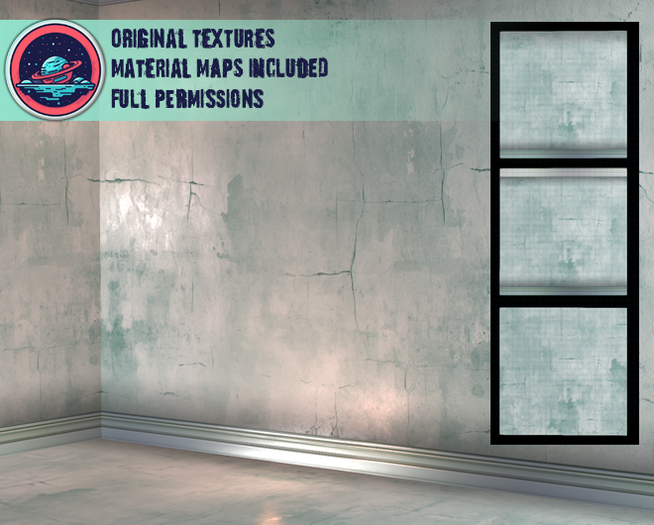 ::T:: Materials Texture: Distressed Pastel Wall 3a-c (Bayou Blue) (10% off)