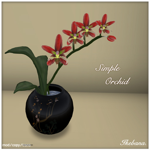 Ikebana. ~ Simple Orchid - Red
