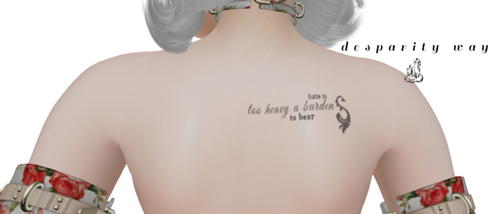 Hate Is - BOM Back Tattoo