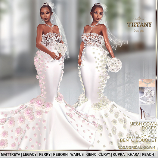 ::TD:: Rosa Bridal Gown {Mesh]
