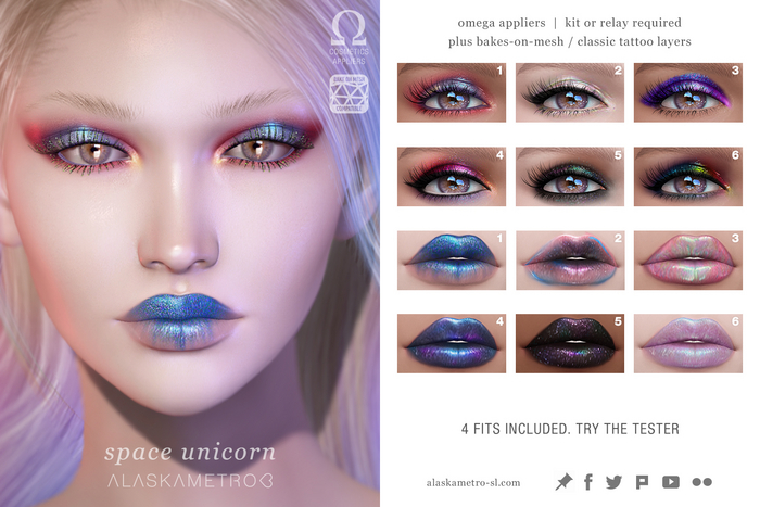 alaskametro<3 Space Unicorn makeup set | EvoX BOM | Bakes-on-Mesh/Classic | OMEGA applier