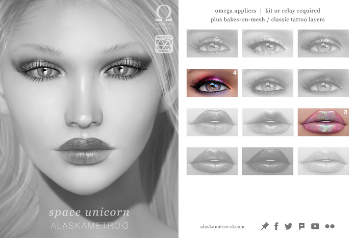 alaskametro<3 Space Unicorn makeup set TESTER | EvoX BOM | Bakes-on-Mesh/Classic | OMEGA applier