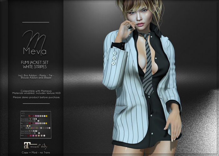 Meva Fumi Jacket Set White Stripes Box