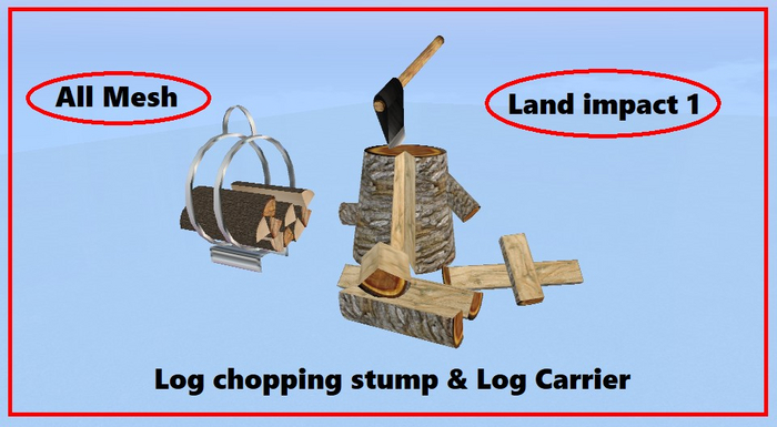 Log chopping stump and carrier 1Li Complete