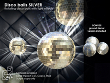 ati: Disco ball silver: rotating and ground decor version