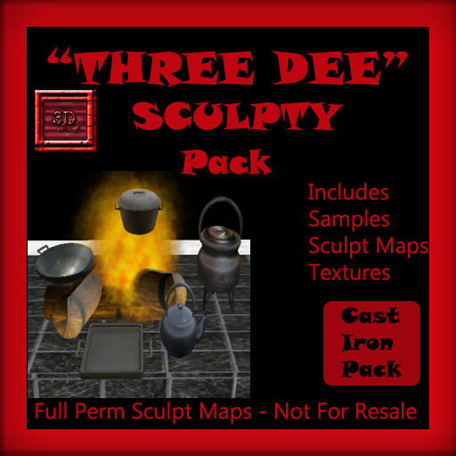 "Three Dee" Cast Iron Sculpty Pack
