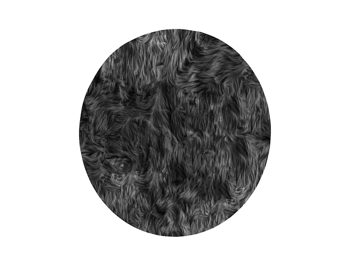 (L&K DECOR EMPORIUM) Round Fur Rug-Black