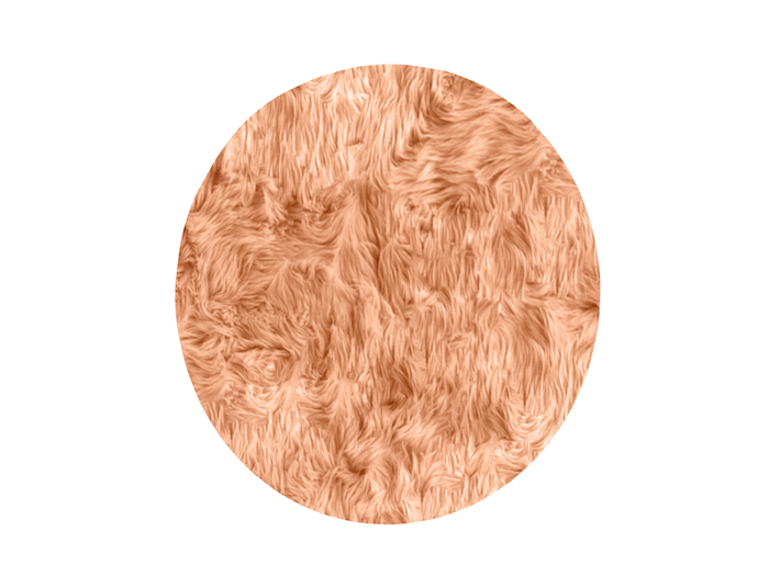 (L&K DECOR EMPORIUM) Round Fur Rug-Peach