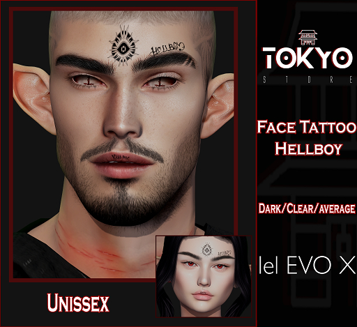 Tokyo Store Face Tattoo Hellboy