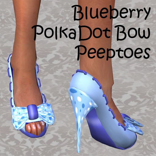 !SSUS! Blueberry PolkaDot Peeptoes
