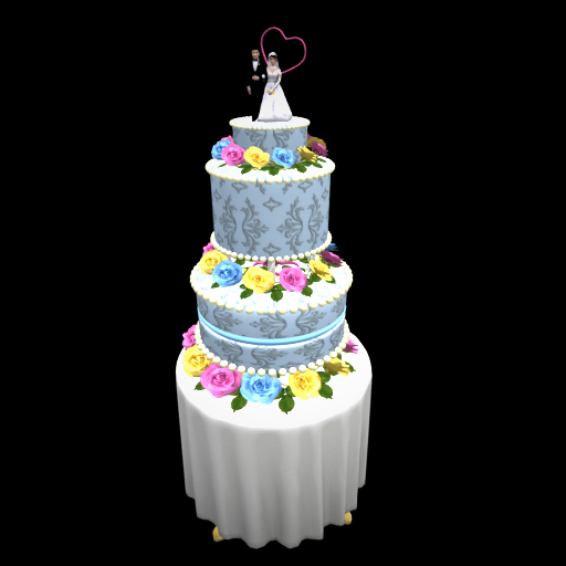 BR - Sweet Blue Cream Wedding Cake (giver)