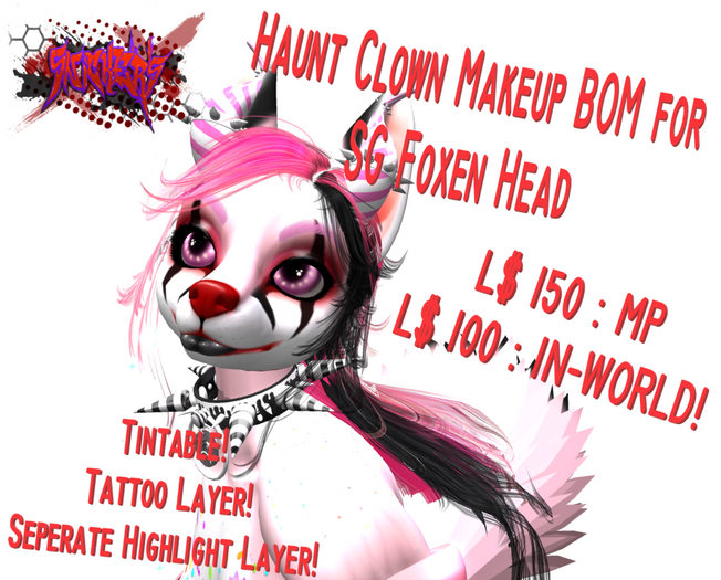 Snickers' Foxen Haunt Clown BOM Tintable