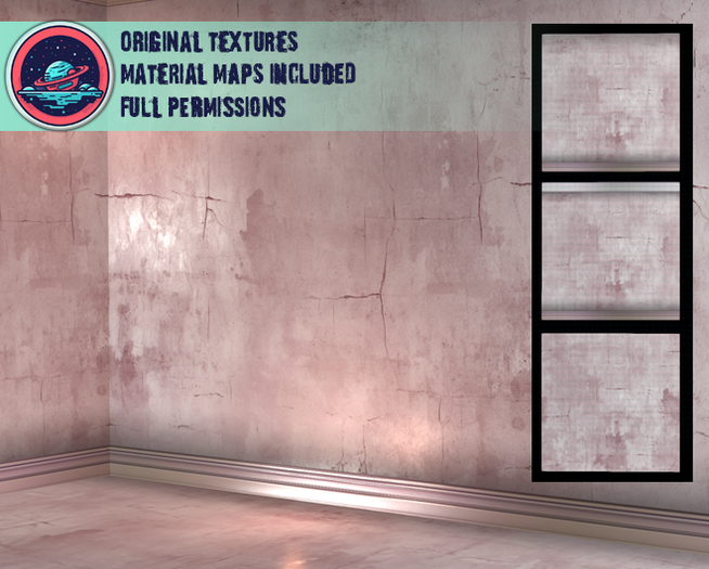 ::T:: Materials Texture: Distressed Pastel Wall 3a-c (Rose Pink) 10% off