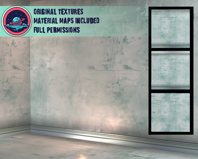 ::T:: Materials Texture: Distressed Pastel Wall 5a-c (Bayou Blue) (10% off)