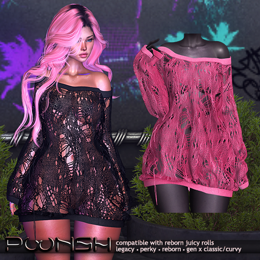 - pOOnsh - Kyoko Ripped Sweatshot (pink)