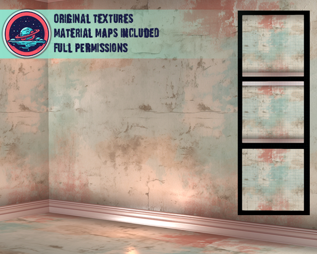 ::T:: Materials Texture: Distressed Pastel Wall 5a-c (Painted) (10% off)