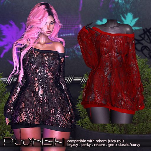 - pOOnsh - Kyoko Ripped Sweatshot (red)