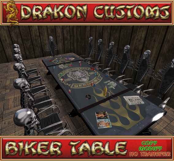 ::DC::Industrial Biker Table And Chair ( V.Skull