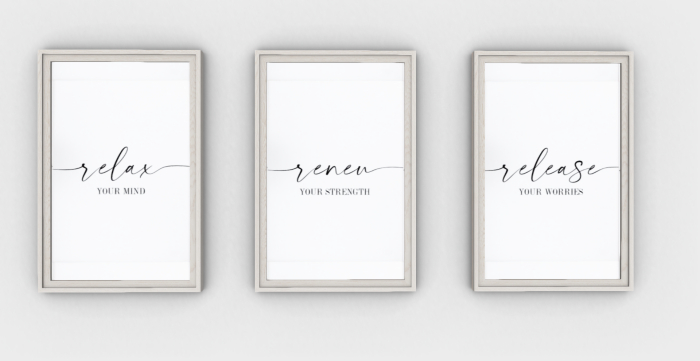 Relax, Reneu, Release - Picturframes