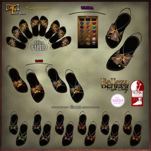 FDD GS *Fairy Sandals* for Slink Flat Feet - Flame (RARE) b