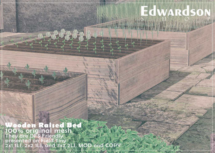 Edwardson Wooden Raised Beds DFS Friendly