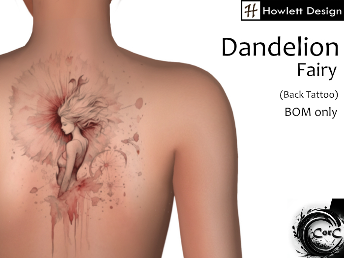 [HDesign] Dandelion Fairy (Back Tattoo)