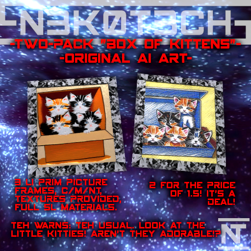 [-NT-] Original AI Art ["Box of Kittens Two-Pack"] [Boxed]
