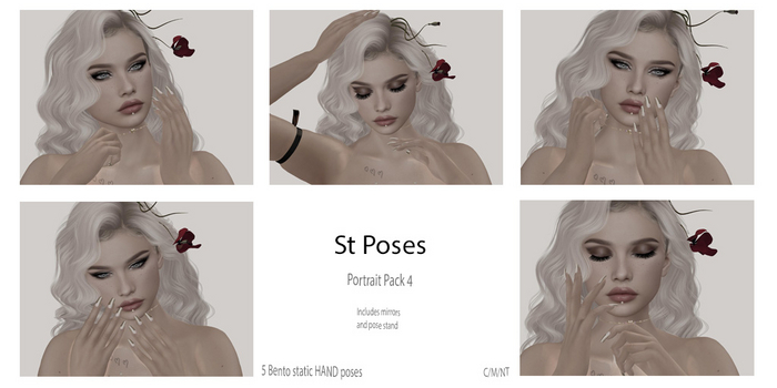 =ST Poses= Portrait Pose Pack 4 - 5 Bento hand poses