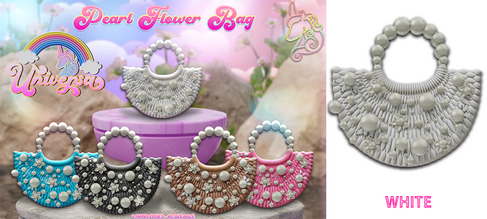 #UNIVERSA - Pearl Flower Bag - WHITE
