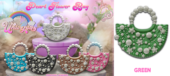 #UNIVERSA - Pearl Flower Bag - GREEN