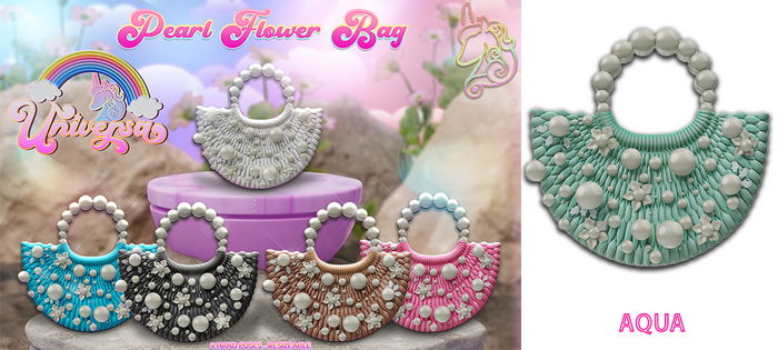 #UNIVERSA - Pearl Flower Bag - AQUA