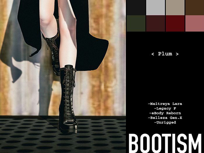 BOOTISM - Plum Lace-up Boots - DEMO