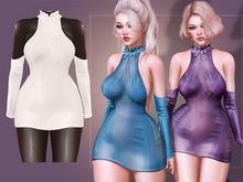 Kaithleen's Kelly Neckholder Latex Dress - White
