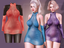 Kaithleen's Kelly Neckholder Latex Dress - Peach