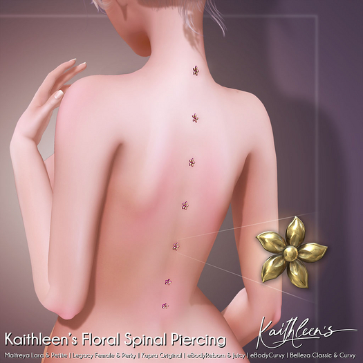 Kaithleen's Floral Spinal Piercing - Demo