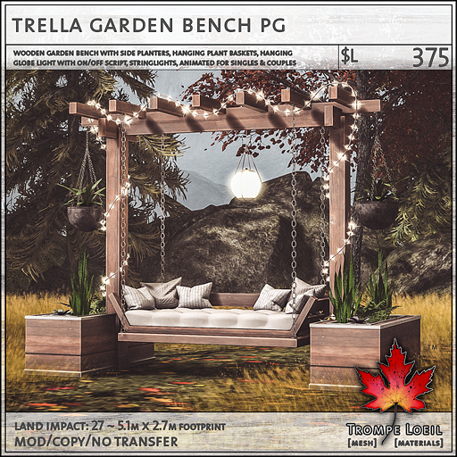 Trompe Loeil - Trella Garden Bench PG [mesh]