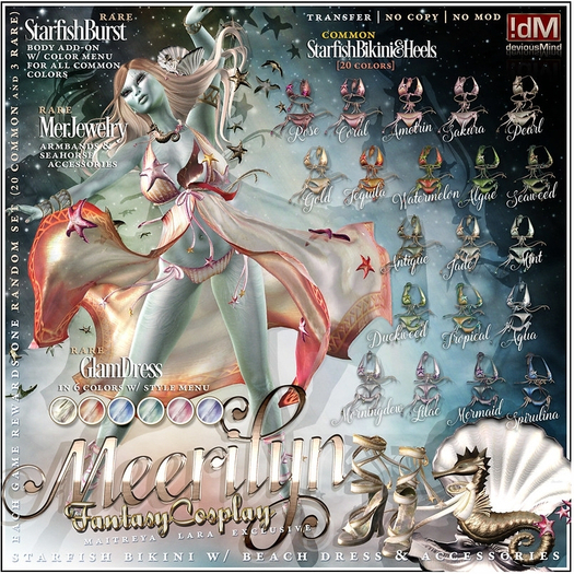 21 RARE !dM Meerilyn **STARFISH GLAM DRESS** (BOX LARA)